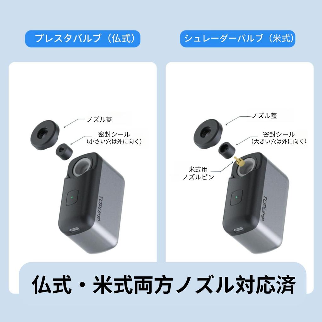 TOPUMP Bicycle Electric Road Bike Electric Automatic Compatible with and English Valve Inflator, 120PSI, Portable, 127g, Pump, Stop, Lightweight,