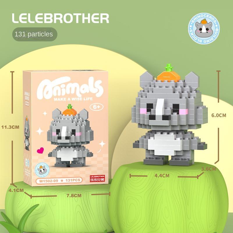 

Умные животные строительные блоки коза хомяк пингвин модель DIY игрушки для детей подарок для девочек Clever Rhinoceros-131Pcs