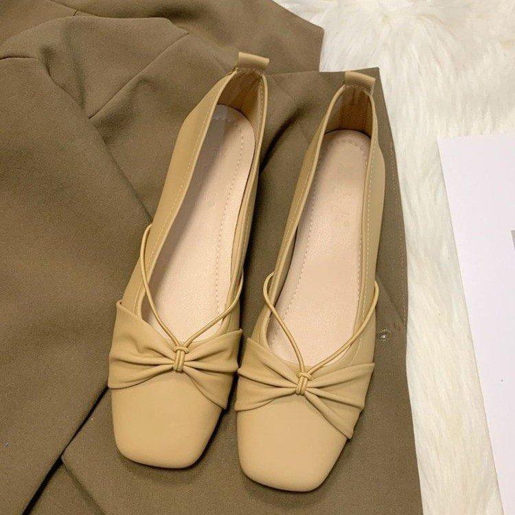 Spring Mary Jane fairy skirt single shoes new shallow mouth evening breeze flat bottom grandma ladyshoes