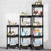 Multi-Tier Bathroom Storage Rack Large Capacity Rolling Cart Storage Rack  Home Organizer