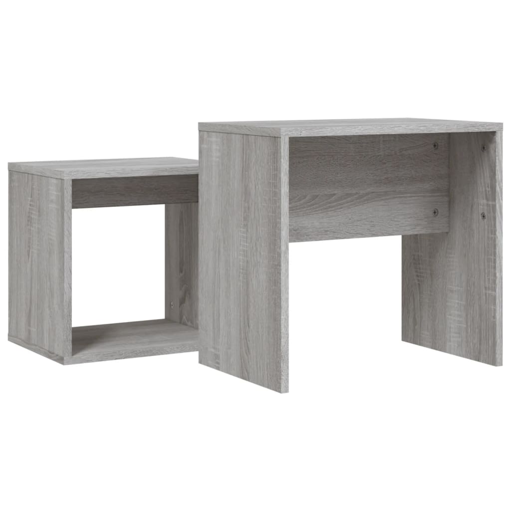 Slotted Tables, 2 Pcs, Grey Sonoma Oak