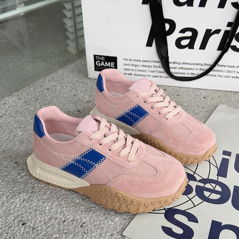 Inner height increase, red new thick-soled white shoes for women, light soft-soled casual sports shoes for women