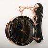 Minimalist Double Sided Wall Clock, Modern Silent Movement for Living Room Bedroom, Creative Dual Time Zone Decor