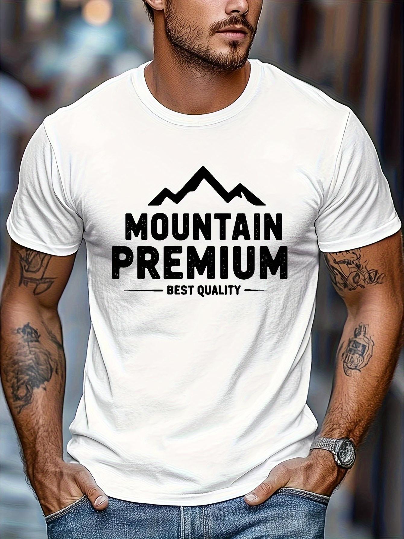 Mountain Premium Cotton Blend T-shirt - Summer Casual Sports Tee XL