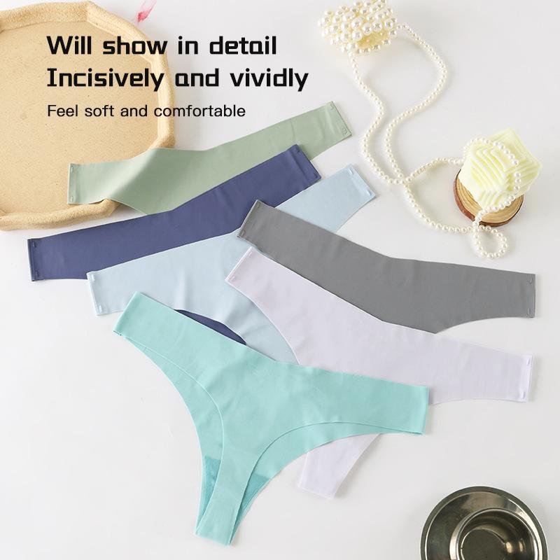 Perizoma senza cuciture da donna, a vita bassa, sexy, in tinta unita, colore arcobaleno, intimo da donna