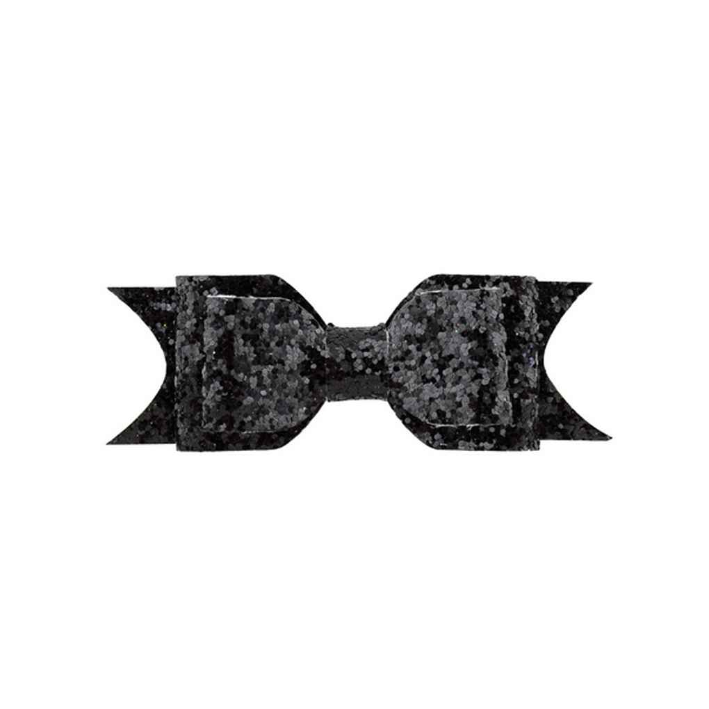 Заколка для волос с бантом и блестками для девочек, блестящая заколка для малышей с большим бантом, детская заколка для волос чёрный