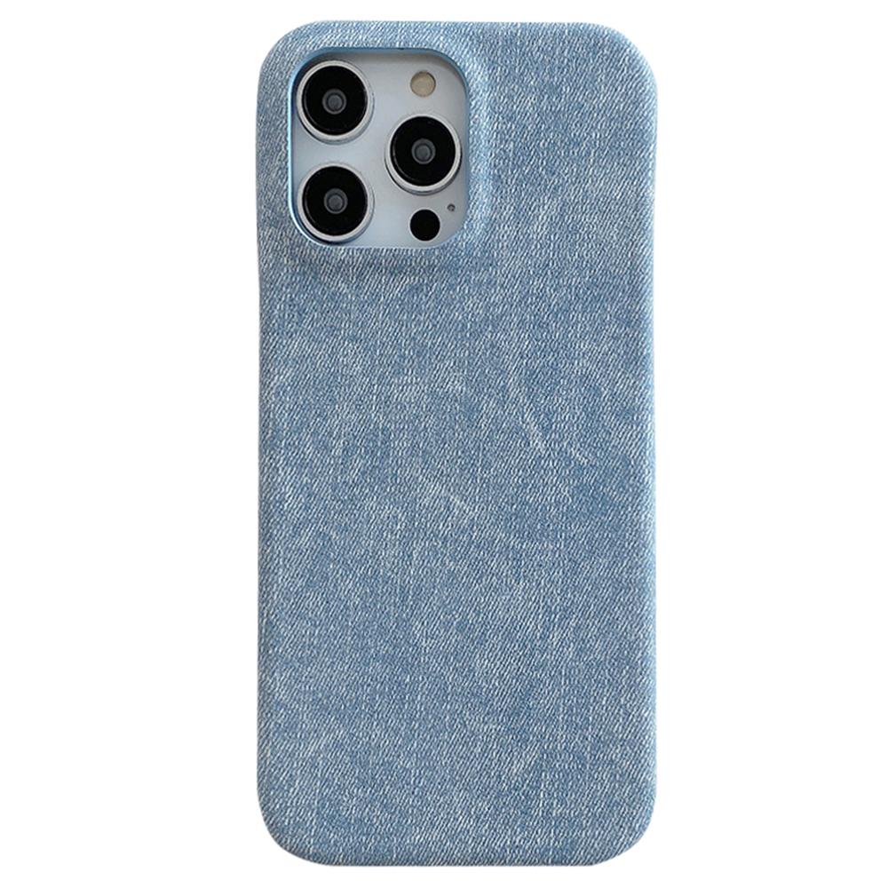 For iPhone 16 Pro Max Case Jeans Cloth Texture PU Leather+PET Back Cover