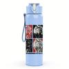 1PC Multi Color Square Abstract Retro Print 750ml Portable Sports Water Bottle Leakproof Gym Outdoor Travel Drink Cup