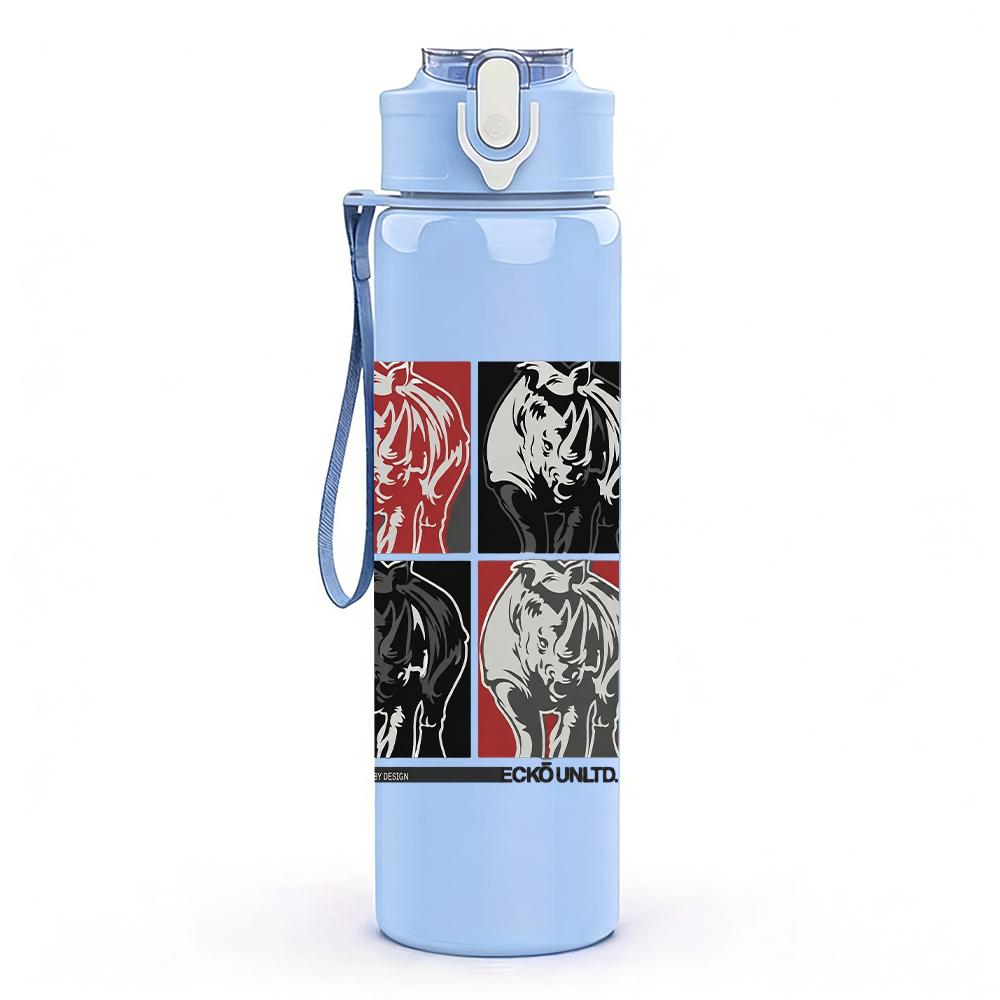 1PC Multi Color Square Abstract Retro Print 750ml Portable Sports Water Bottle Leakproof Gym Outdoor Travel Drink Cup