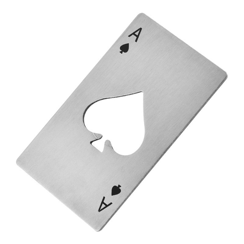 Ace of Spades Stainless Steel Credit Card Bottle Opener