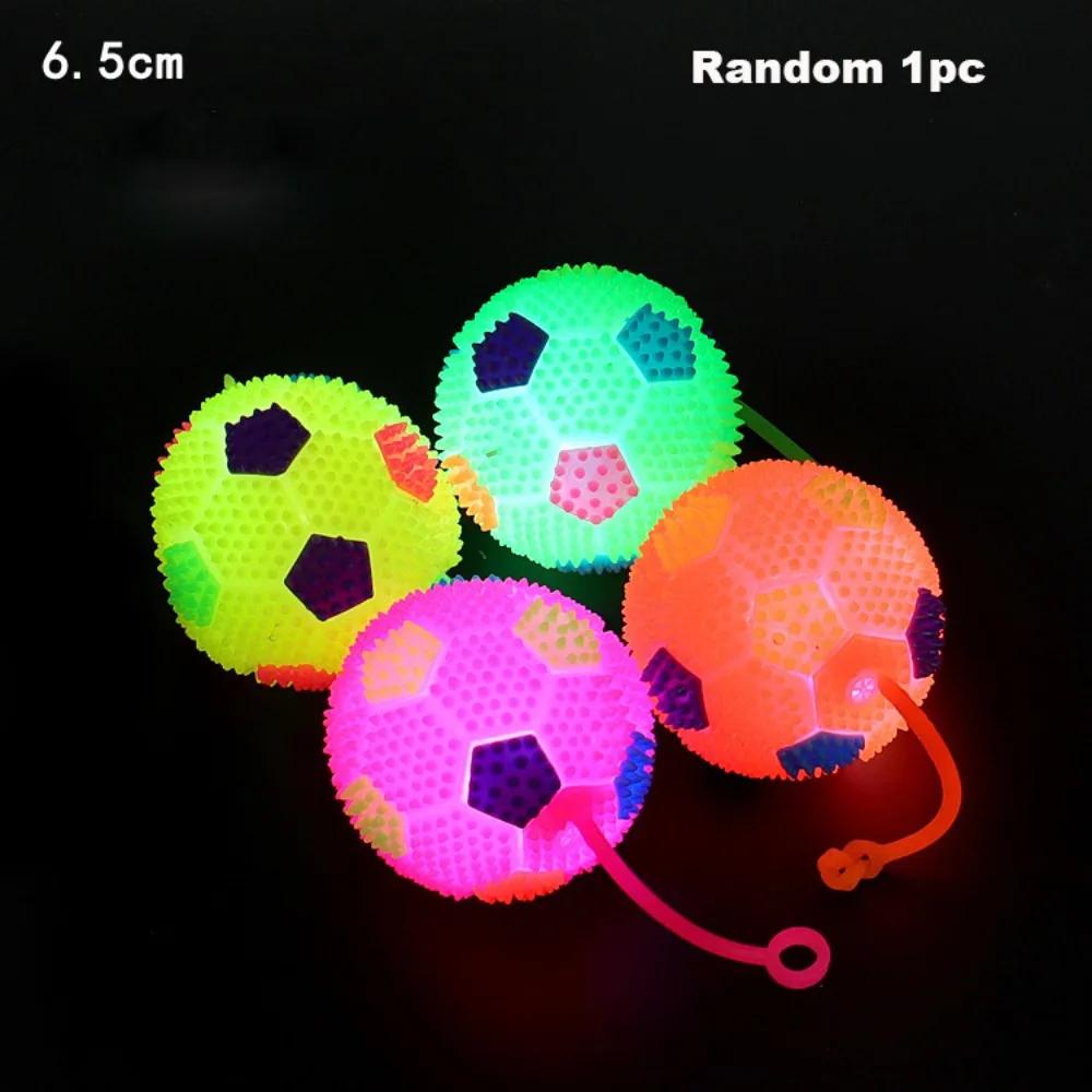 New Luminous Kids Glowing Ball Elastic Led Light Up Fun Squeeze Toys With Rope Squeaky Kid Prank Toy