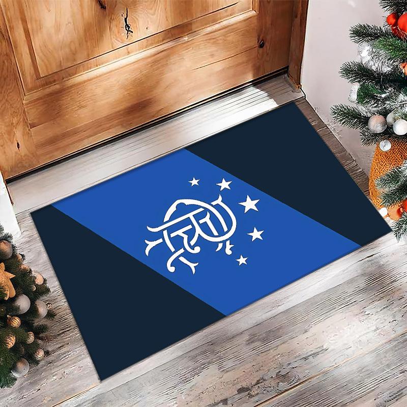 Rangers Football Bedruckter Flanell Teppich rutschfest weich Polyester Boden Teppich Indoor Dekor Matte für Schlafzimmer Wohnzimmer Sofa