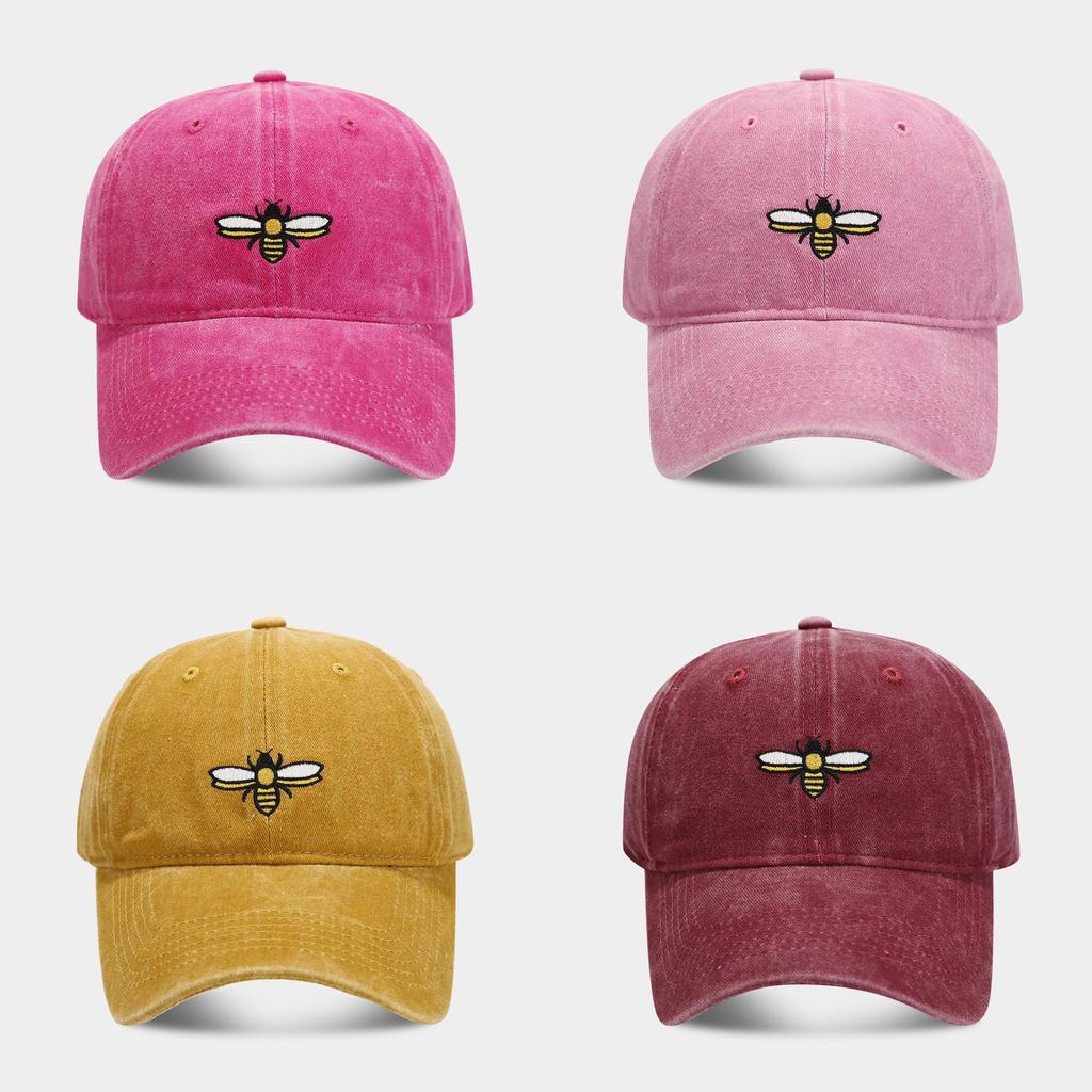 Cotton Bees Embroidered Baseball Cap With Sun Protection For Outdoor Activities