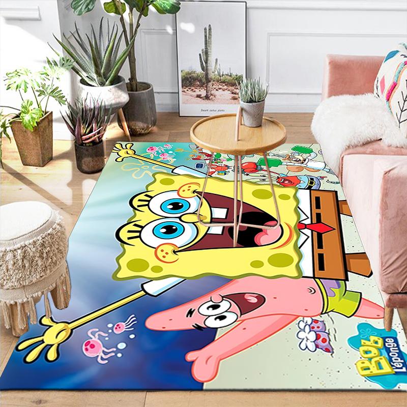 1Pc Spongebob Friends Adventure Rug, Office Carpet Indoor Outdoor Doormat, Non-Slip, Comfortable, Living, Christmas Halloween, Xmas Gift Y1763