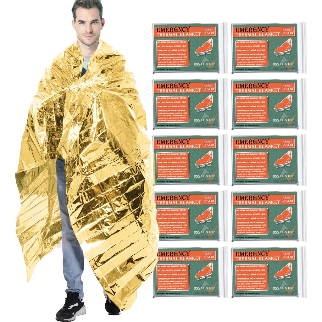 Hypothermia Rescue First Aid Kit Camp Keep Foil Mylar Lifesave Warm Heat Bushcraft Outdoor Thermal Dry Emergent Blanket Survive