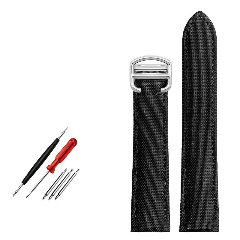 

Ремешок для часов из натуральной кожи, нейлоновый холст для автомобильного уровня, ремешок для часов Tank London Solo, мужской и женский складной ремешок с пряжкой 18 20 мм 20mm