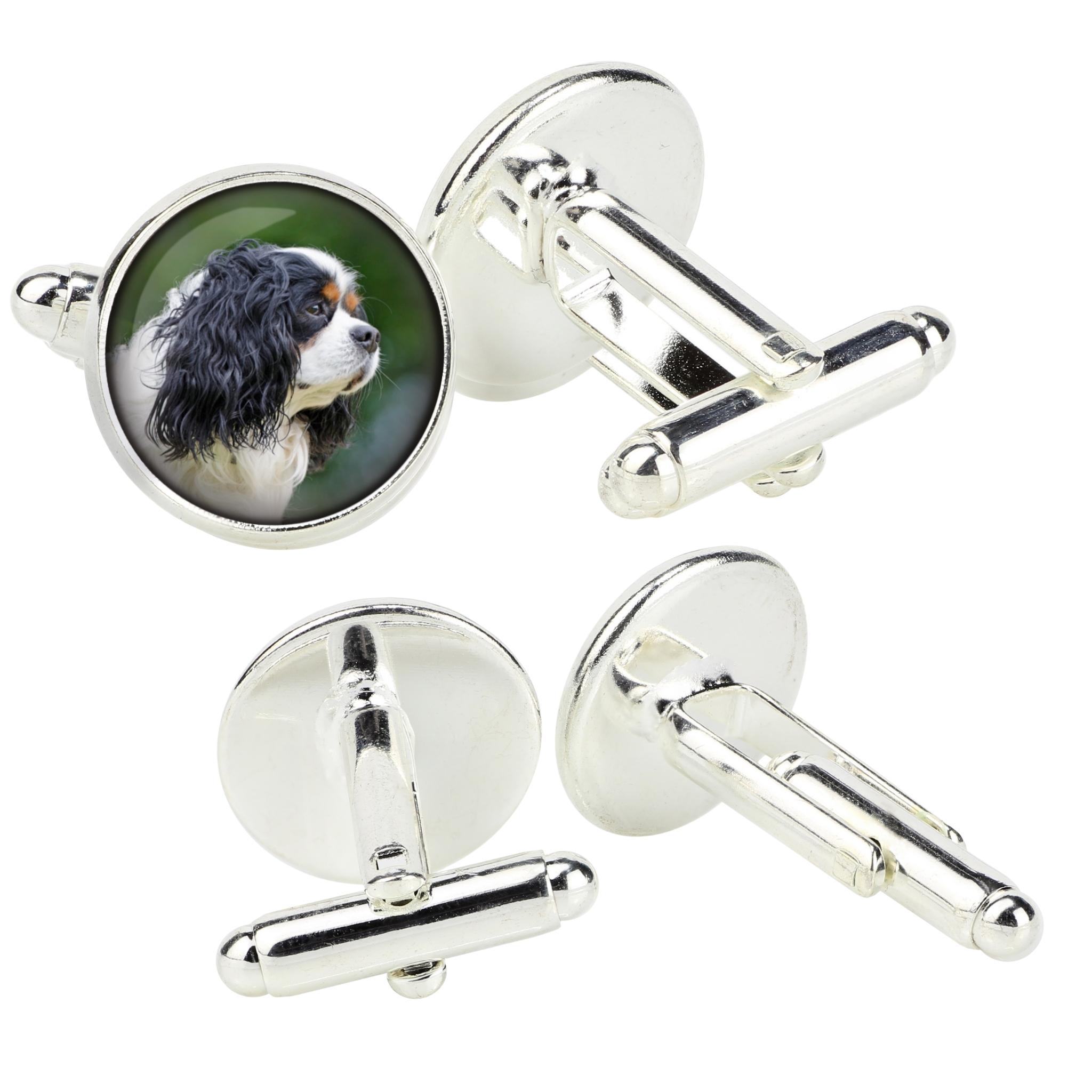 

Cavalier King Charles Spaniel - cufflinks in a box, handmade jewelry, product of the Art-Dog brand срібний