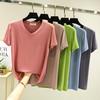 2025 Women's Modal V-neck Slimming Short Sleeve Cotton Top