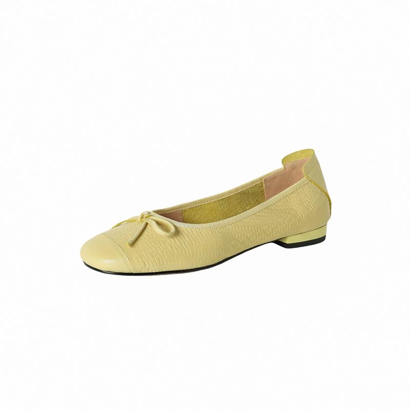 Fashion Women's New Genuine Leather Sheepskin Woven Small Fragrant Butterfly Bow Comfortable and Soft Low Order Shoes Ballet Dance Shoes
