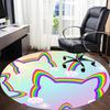 1pc Rainbow Cat Office Round Area Rug,  Mat Suitable ForOffice, Under Office Chairs Bedroom Living Room Home Decor, Room Deco