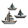 Yousheng 3 Pcs Wooden Sailboat Wall Decor Coastal Nautical Hanging Sailboat Wall Art Rustic Ocean Shipping Boat Sculpture for Home Bathroom Living