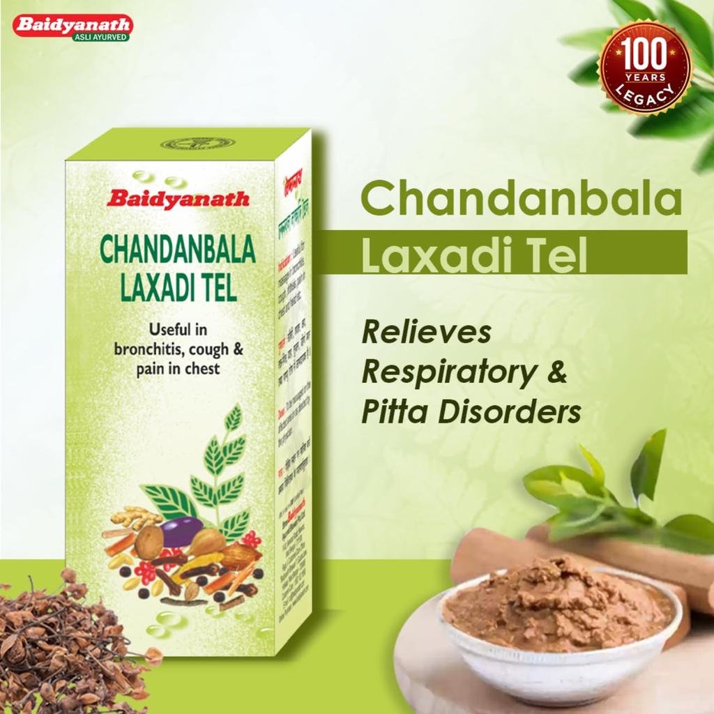 Baidyanath Chandanbala Laxadi Tel Ayurvedic Body Massage Oil For Joint Pain Relief & Skin Wellness 50 Ml Pack