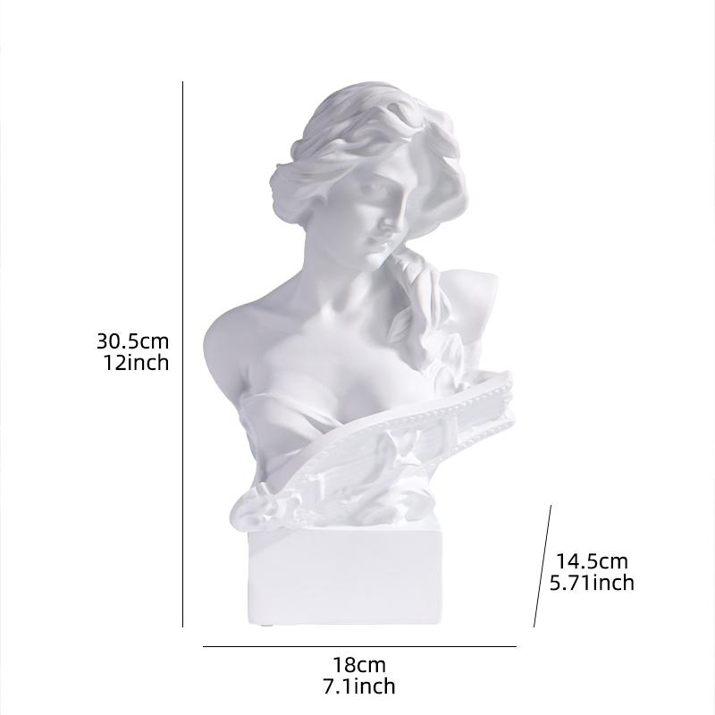 1 Pair of Harp Lady Resin Ornaments, Classic Artistic Design, Perfect for Home Decor, Desk Display, Bookshelf Decoration