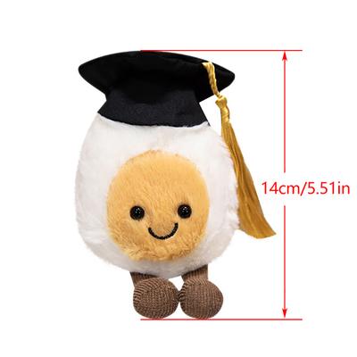 Funny Boiled Egg Graduation Stuffed Toy Cute Food Plush Accessories Fun Graduations Gift