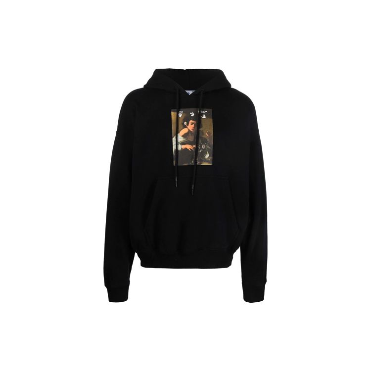 Off-White Caravaggio Boy Skate Hoodie Black/Multicolor Men Tops OMBB085F21FLE0131084