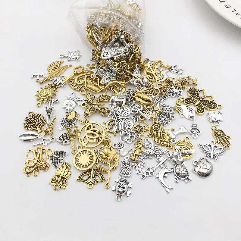 Mixed KC Vintage Alloy Charms For Jewelry Making Handmade DIY Bracelet Earrings Necklace Pendant Jewelry Accessories