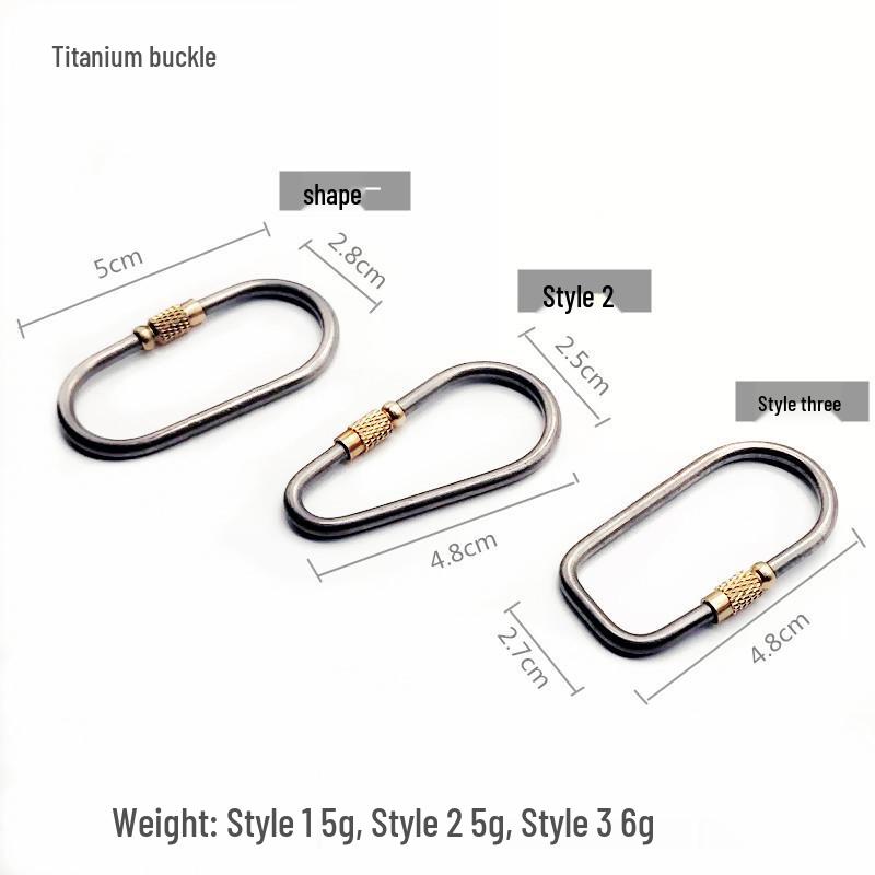 Retro Style Titanium Alloy Keychain: Outdoor EDC Carabiner with Quick Release Brass Buckle and Backpack Hanger