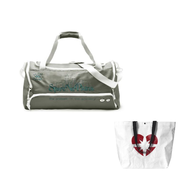 Spare No Pains Polyester Gym Bag Large Unisex White s2001X