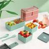 Double Layer Portable Lunch Box For Kids With Fork and Spoon Microwave Bento Boxes Dinnerware Set Food Storage Container YFA2052