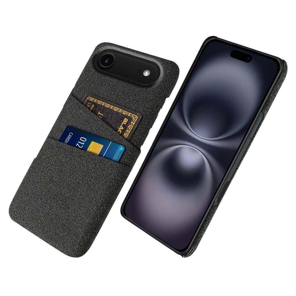 For iPhone Air Case Cloth + Hard PC Phone Cover with Dual Card Slots