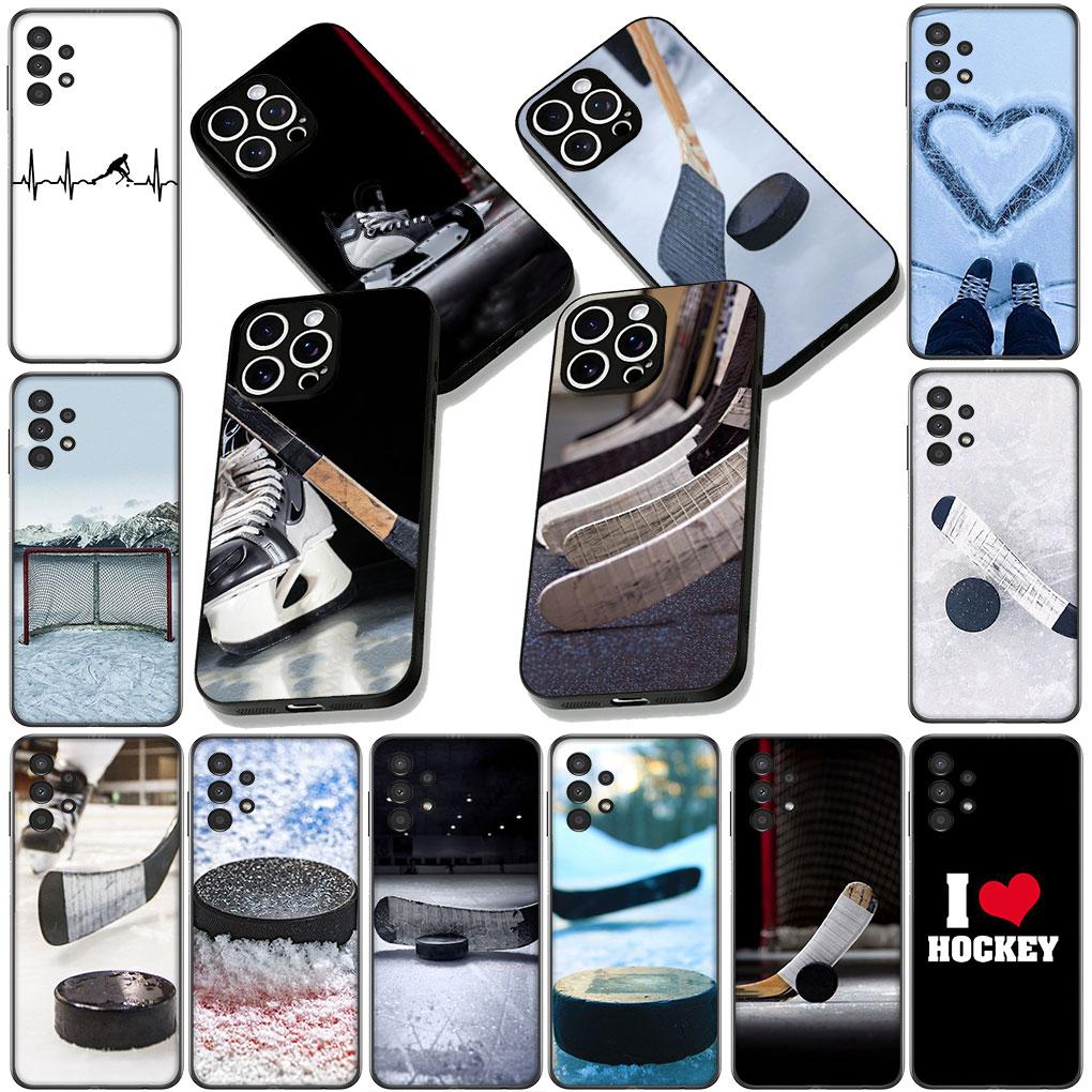 Soft Cover for Samsung Galaxy S22 S21 S20 FE Ultra Plus A35 A36 A55 A37 A33 A34 A57 Coque Phone Case Ice Hockey