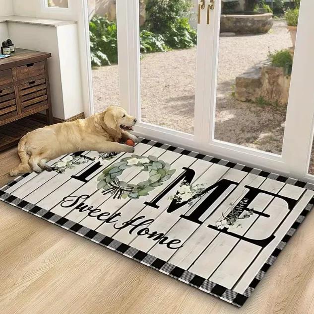 Rose Patterned Door Mat A Pink Floral Design Suitable Kitchens Laundry Rooms Offices Balconies Fashionable Home Decor Carpets