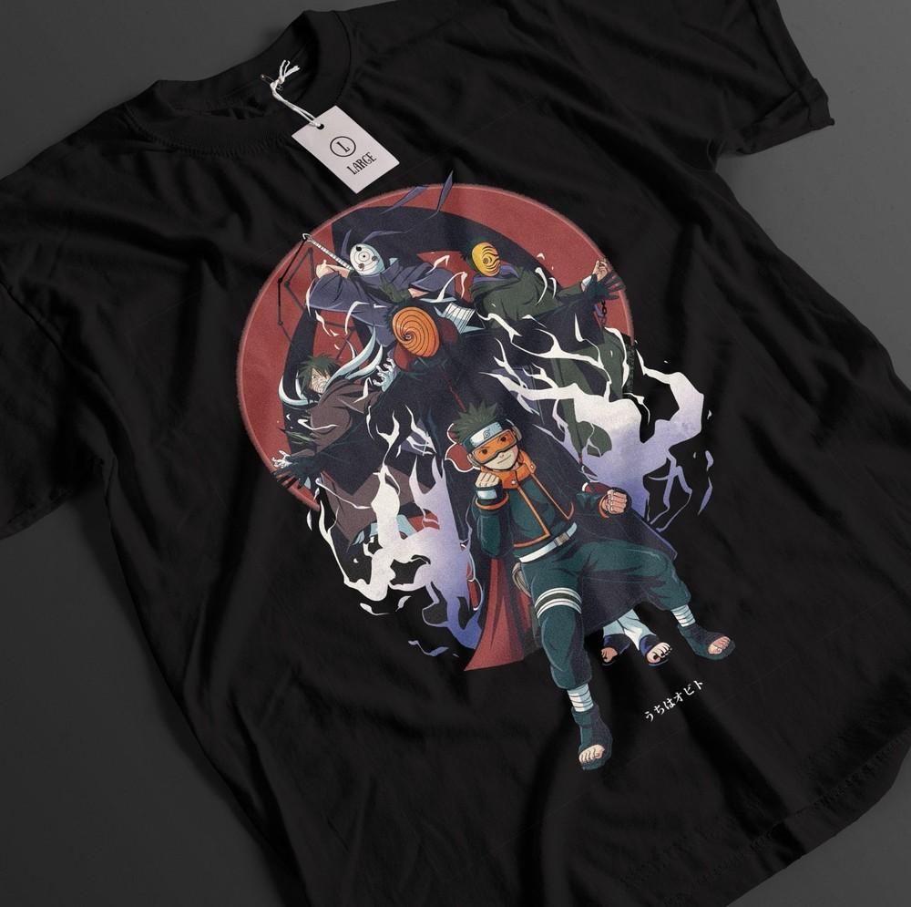 

Naruto Shirt Obito Tshirt Sasuke T-Shirt Kakashi Rin Anime Minato Unisex Tee M
