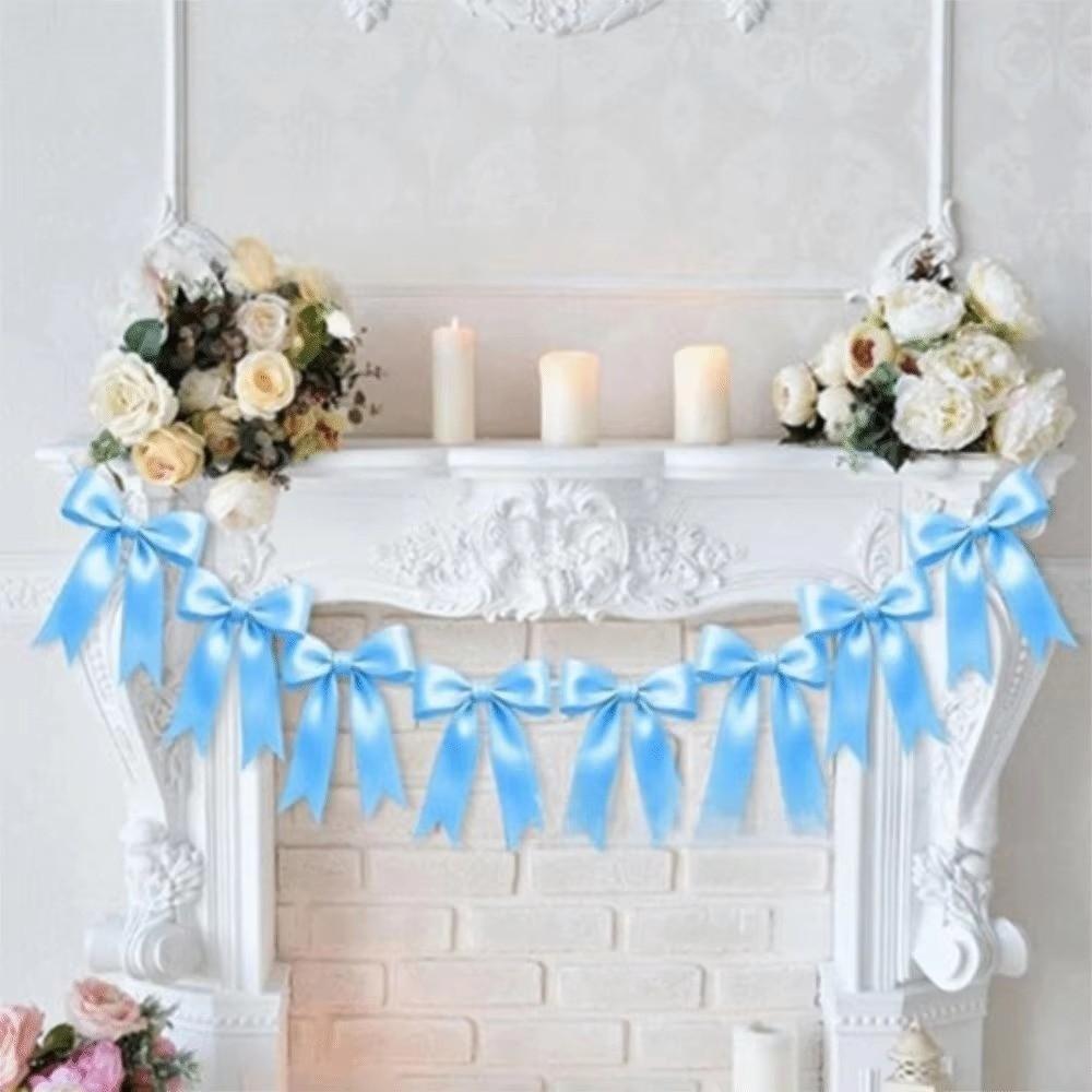 Hanging Decoration Bowknot Garland Bowknot Hanging Bow Decoration Ribbon Garland Birthday Party