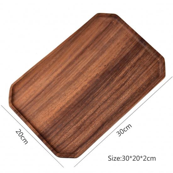 Natural Acacia Wood Serving Trays Octagonal & Rectangular Wooden Platters for Food, Coffee, Dessert, Decor, Kitchen Organizer