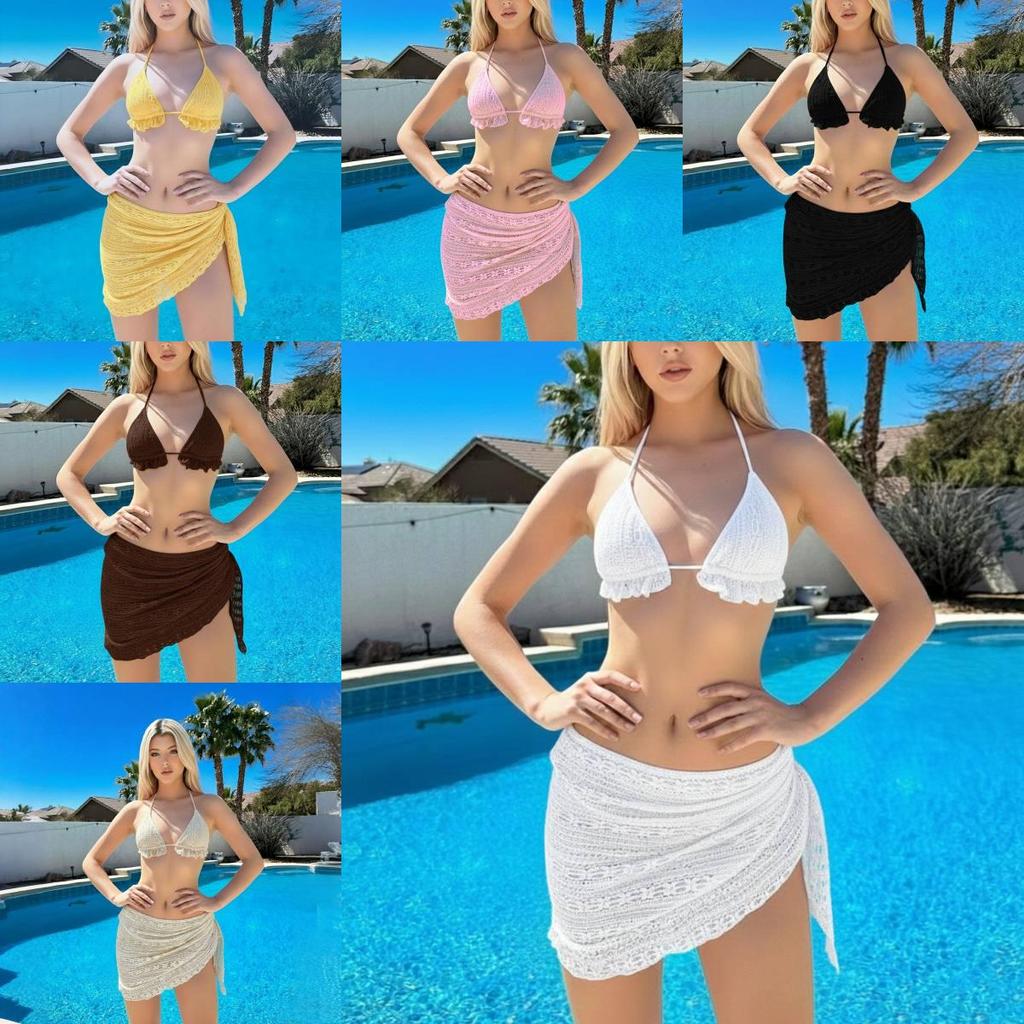 Classic Nylon Bikini Set For Women With Pure Color Design For Swimming And Water Sports