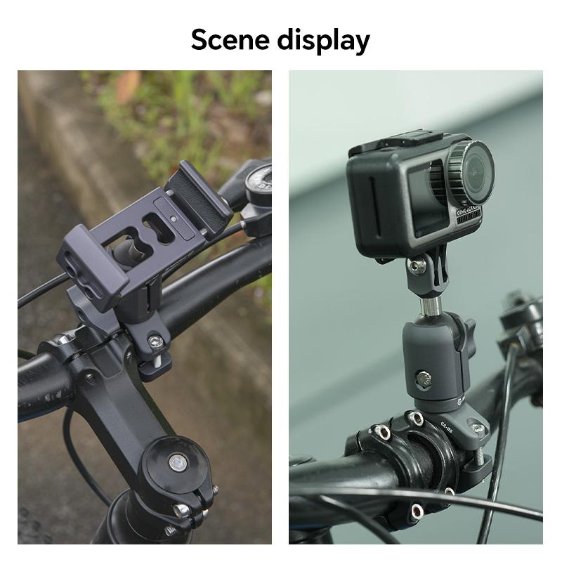 FANAUE Supporto per Telefono Cellulare da Moto Manubrio Estensione Cerchio Testa Sferica Base Fotocamera Sportiva Smontaggio Rapido Antifurto