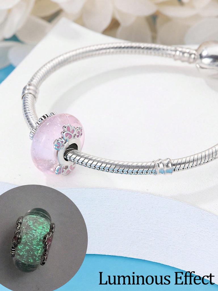 Pink Glass Beads Beads Charm Copper Plated Fit Charms Copperoriginal Bracelet For Jewelry Making Diy Charm