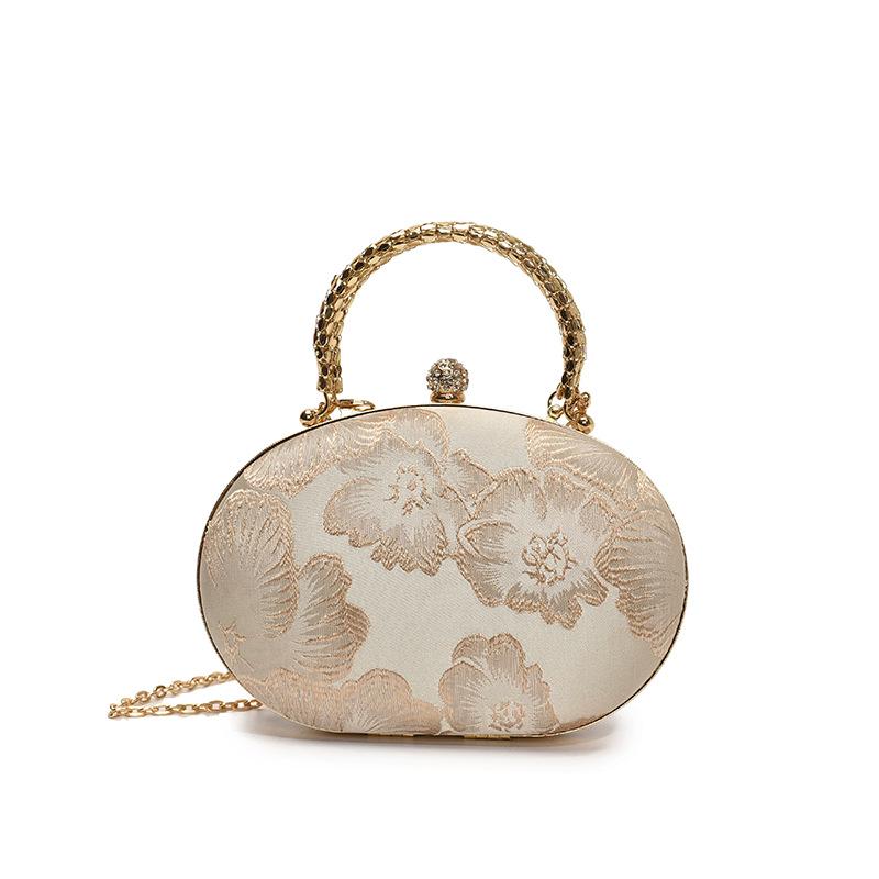 2025 New Heart-Shaped Embroidered Chain Evening Bag - Mini Crossbody & Versatile Cheongsam Handbag for Women