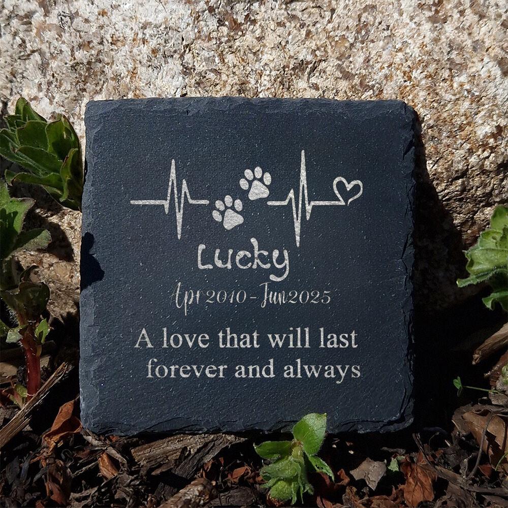 Personalisierter Haustier-Gedenkstein Gravierter Grabstein Hund Beileidsgeschenk Individuell Gravierte Hund Katze Gedenkplakette Haustierverlust Geschenke