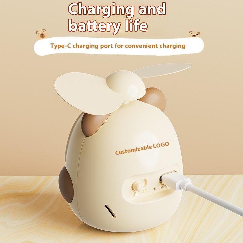 2025 New Cute Capybara Mini Portable Fan Handheld Small Fan Usb Charging 2-Speed Handheld Fan Suitable For Office Outdoor Travel