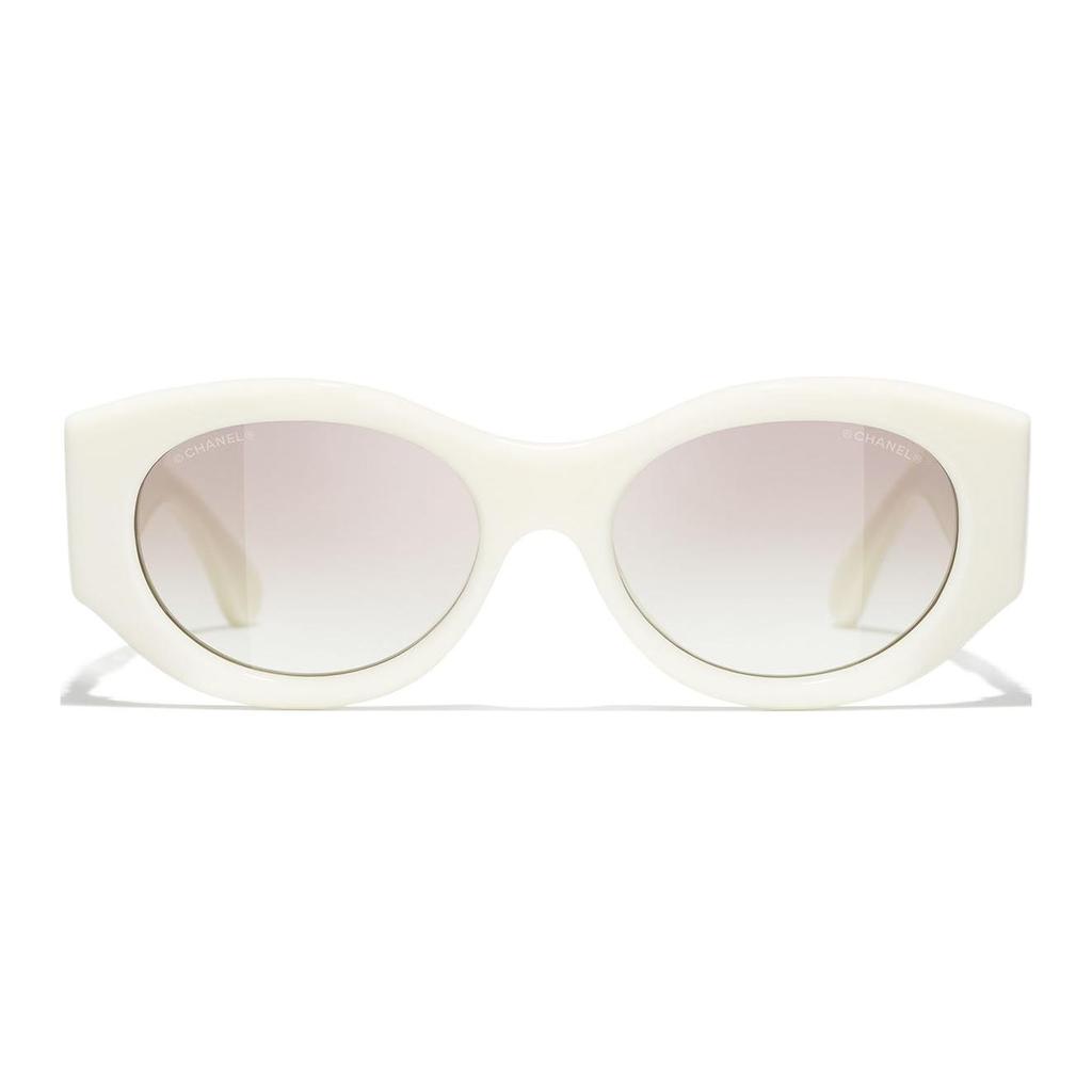 Chanel Solid Color Design Irregular Shape Sunglasses Women Sunglasses White CH5536Q