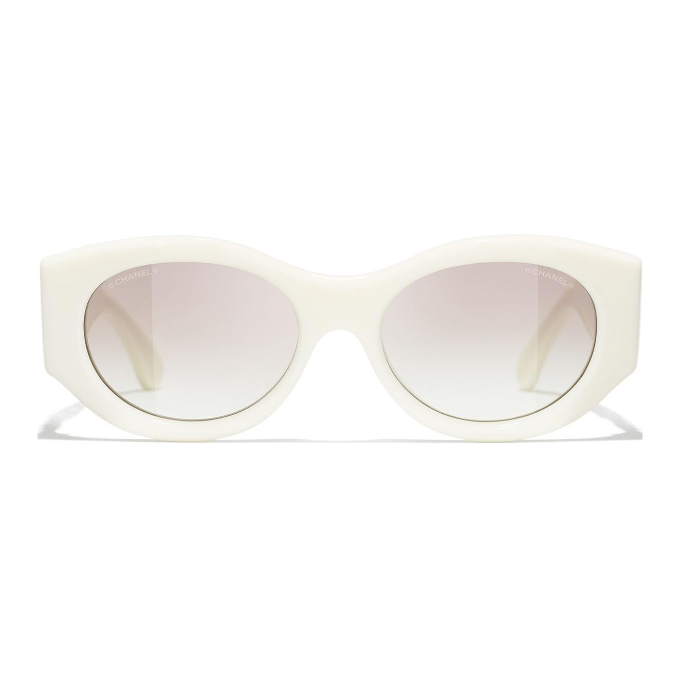 

Chanel Solid Color Design Irregular Shape Sunglasses Women sunglasses White CH5536Q EU Version: CH5536Q