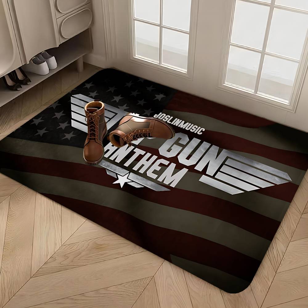 T-Top Gun Floor Mat Retro Multiple Choice Living Room Kitchen Rug Non-Slip Modern Home Decor