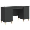 Desk with Shelf Black 142.5 X 50 X 75 Cm Particleboard