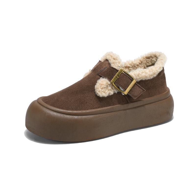Platform Snow Boots Women's Winter Velvet Merad Loafer Cotton Shoes 2025 New One-pedal Versatile Birkenstocks